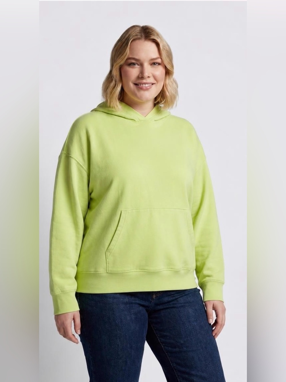 PINK (VICTORIA SECRET) Neon Lime oversized Hooded Sweatshirt